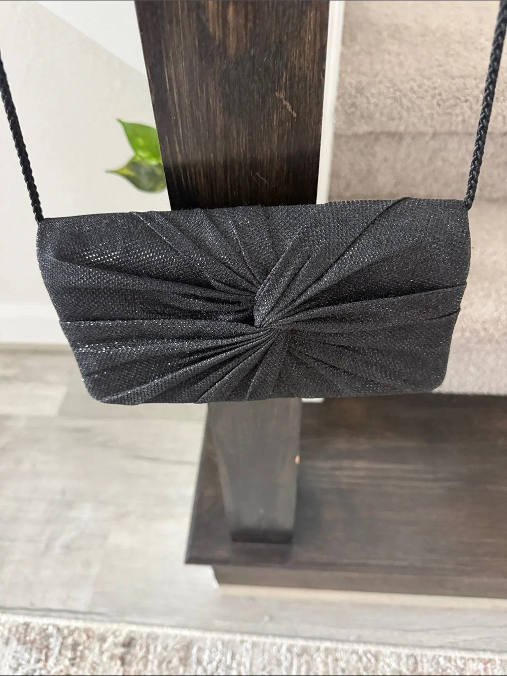 Source Unknown Black Evening Clutch with Twisted Front